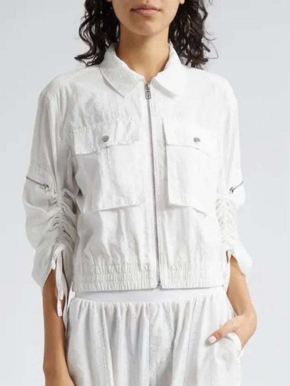 Cinq a Sept | Genevieve Ruched Sleeve Jacket in White